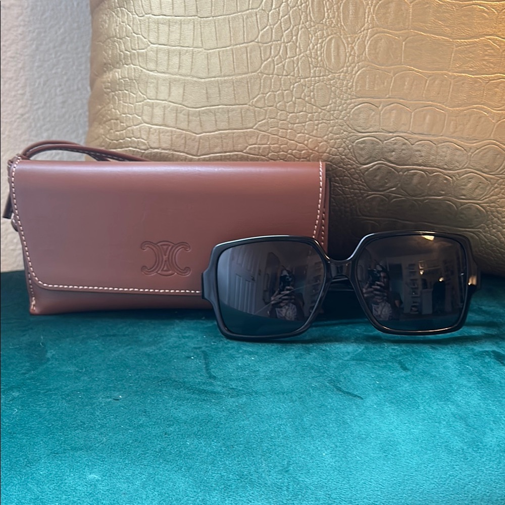 Celine Black Sunglasses with Brown Case